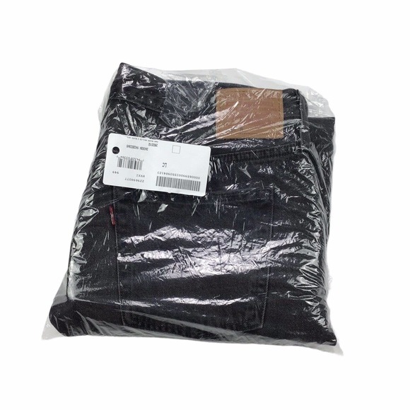 Levis 501 Womens 32 x 28 Premium High Waist Skinny Jeans Ripped Black Button Fly - Picture 12 of 12